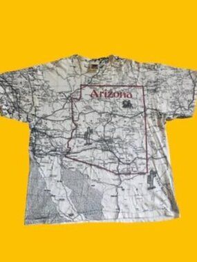 Vintage Tshirt Arizona Map Print